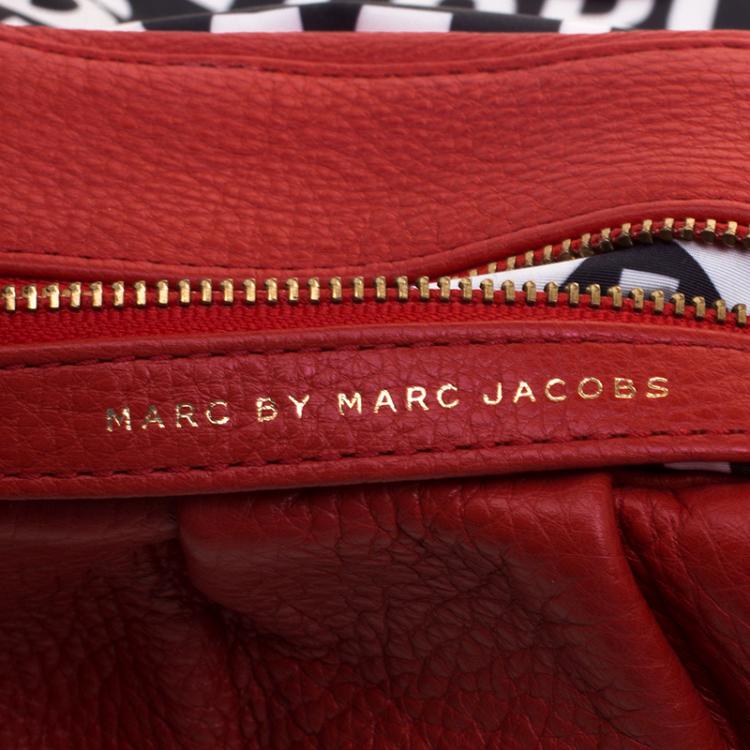 Pre Owned Marc by Marc Jacobs Red Leather Classic Q Lil Ukita Satchel