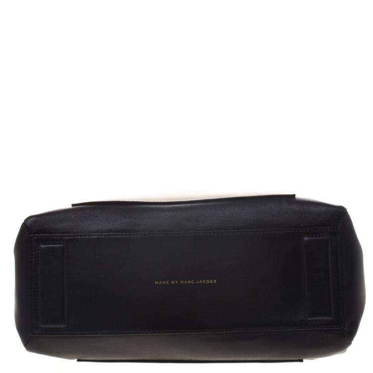 Pre Owned Marc by Marc Jacobs Black/Beige Leather Tote