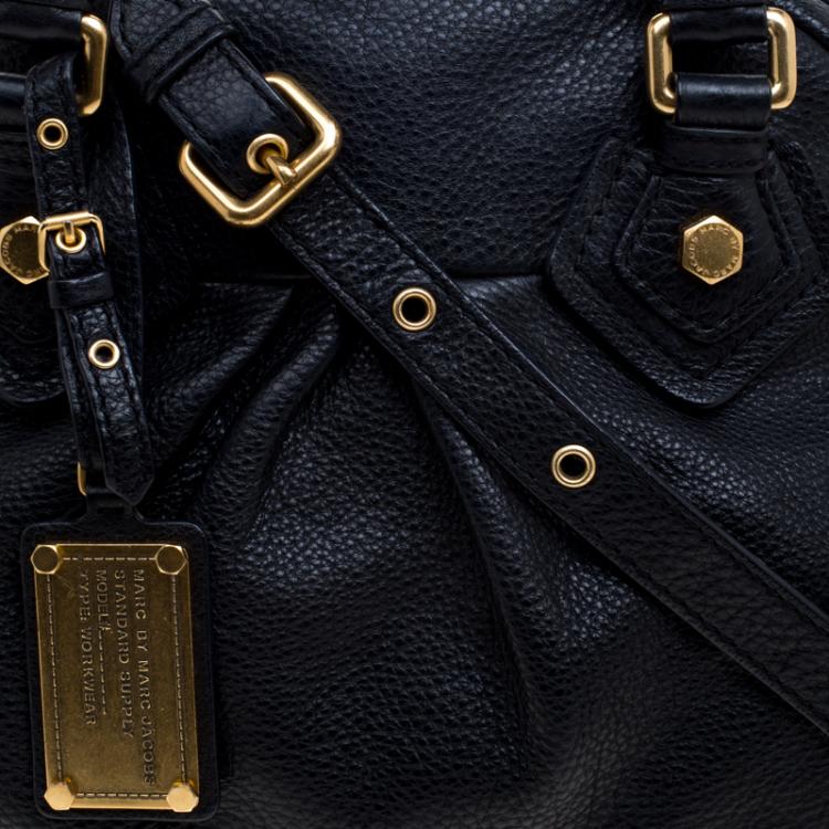 Pre Owned Marc by Marc Jacobs Black Leather Classic Q Baby Groovee Satchel