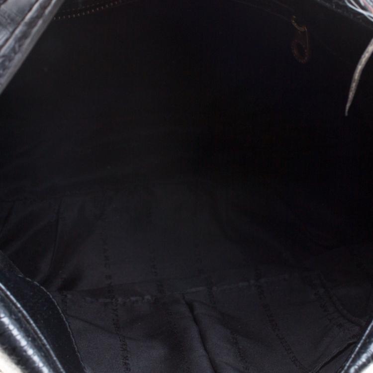 Pre Owned Marc by Marc Jacobs Black Embossed Python Leather Hillier Hobo 
