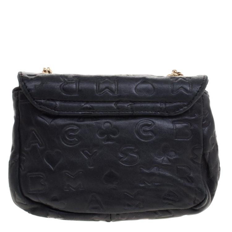 Pre Owned Marc by Marc Jacobs Black Leather Dreamy Logo Crossbody Bag