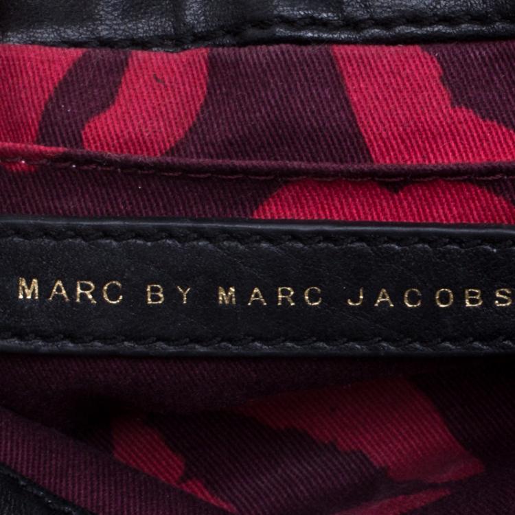 Pre Owned Marc by Marc Jacobs Black Leather Dreamy Logo Crossbody Bag