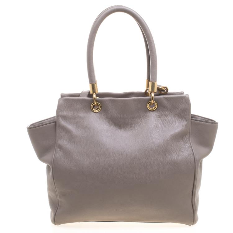 Pre Owned Marc by Marc Jacobs Grey Leather Too Hot To Handle Tote