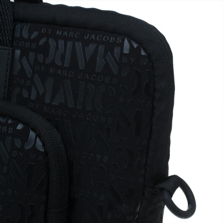 Pre Owned Marc by Marc Jacobs Black Monogram Neoprene and Leather Laptop Bag