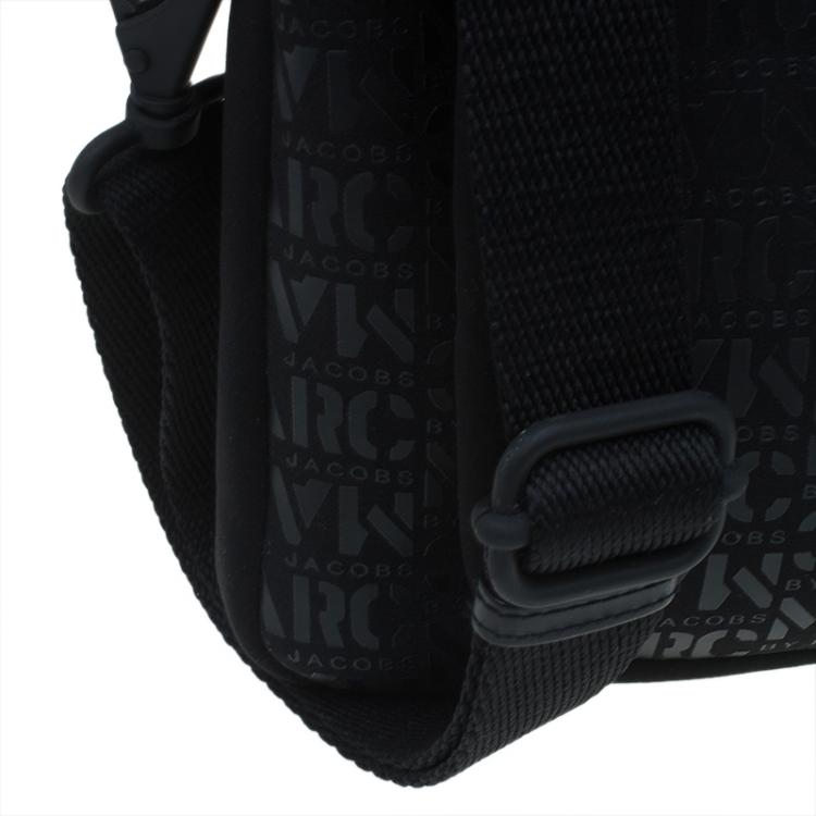 Pre Owned Marc by Marc Jacobs Black Monogram Neoprene and Leather Laptop Bag