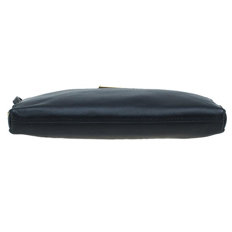 Pre Owned Marc by Marc Jacobs Black Leather Cosmetic Pouch 
