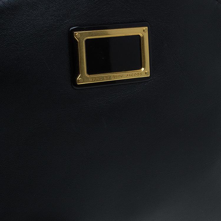 Pre Owned Marc by Marc Jacobs Black Leather Cosmetic Pouch 