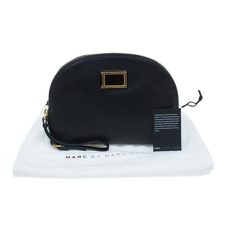 Pre Owned Marc by Marc Jacobs Black Leather Cosmetic Pouch 