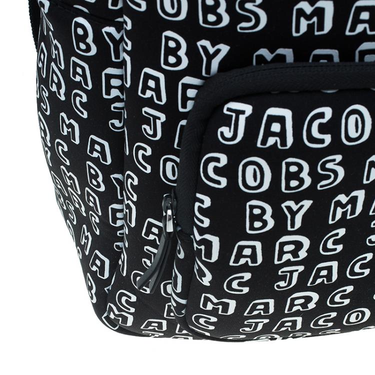 Pre Owned Marc by Marc Jacobs Black Neoprene Dynamite Logo 13 Computer Backpack