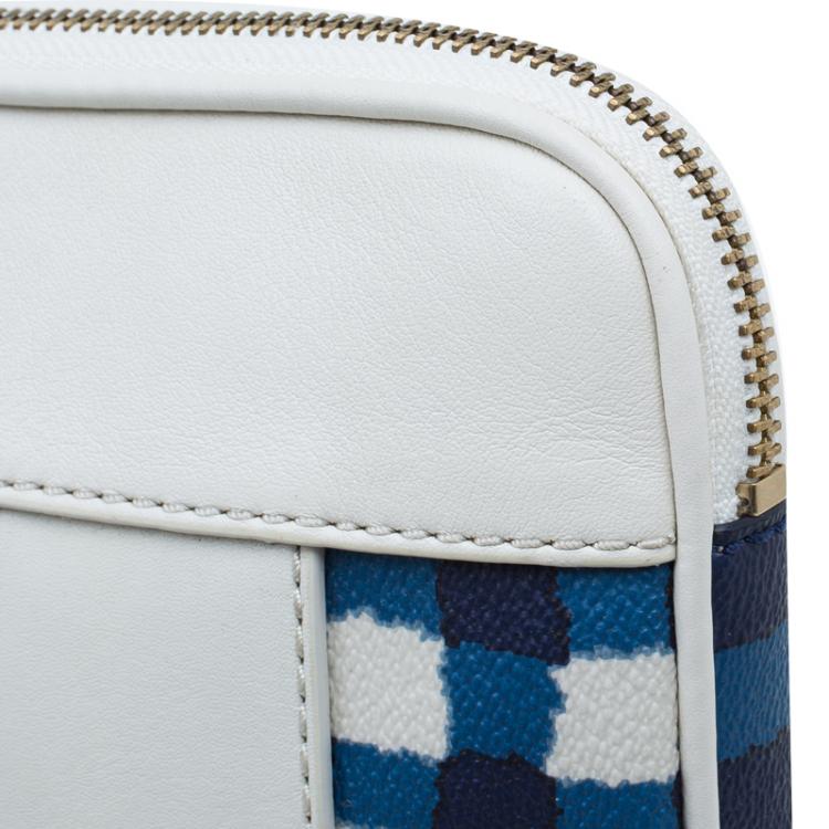 مملوكة مسبقًا Marc by Marc Jacobs White/Blue Coated Canvas and Leather Notebook Case