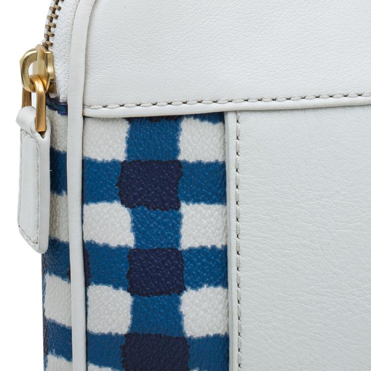 مملوكة مسبقًا Marc by Marc Jacobs White/Blue Coated Canvas and Leather Notebook Case