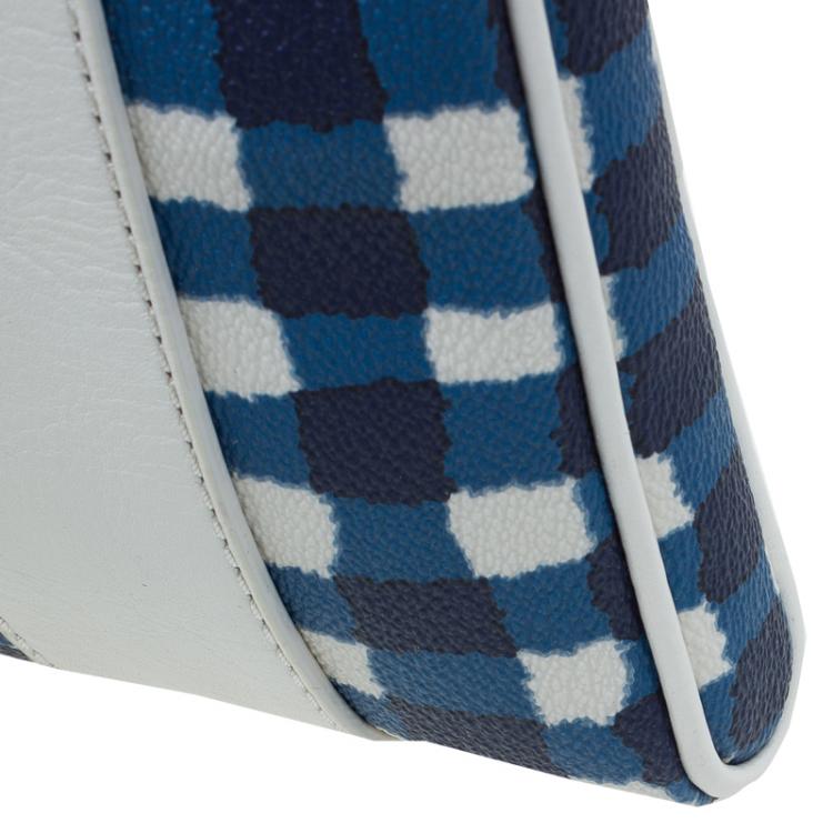 مملوكة مسبقًا Marc by Marc Jacobs White/Blue Coated Canvas and Leather Notebook Case