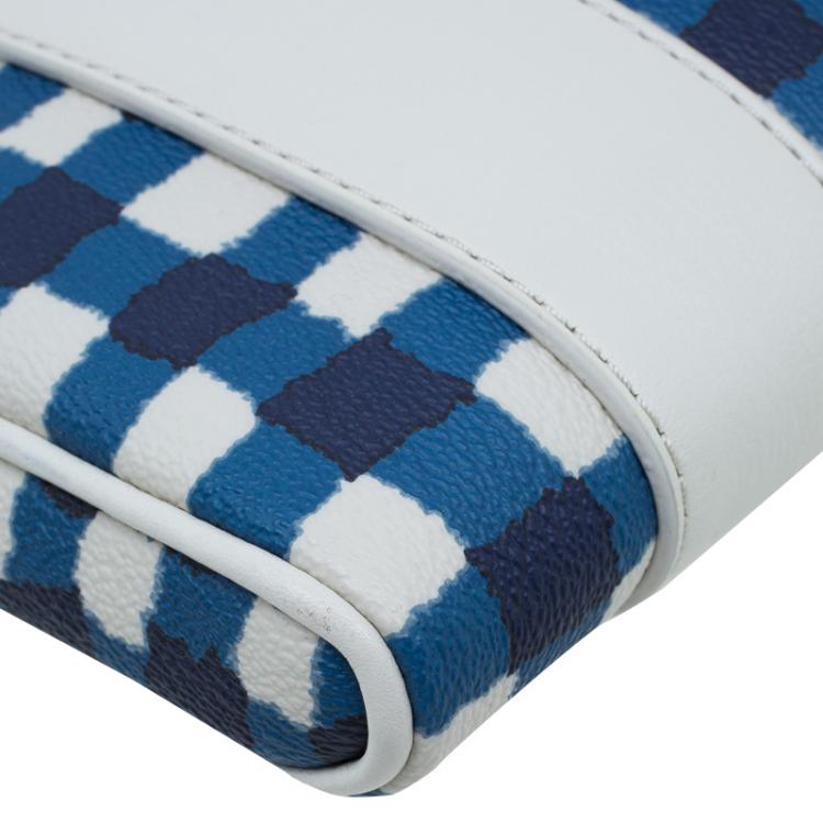 مملوكة مسبقًا Marc by Marc Jacobs White/Blue Coated Canvas and Leather Notebook Case
