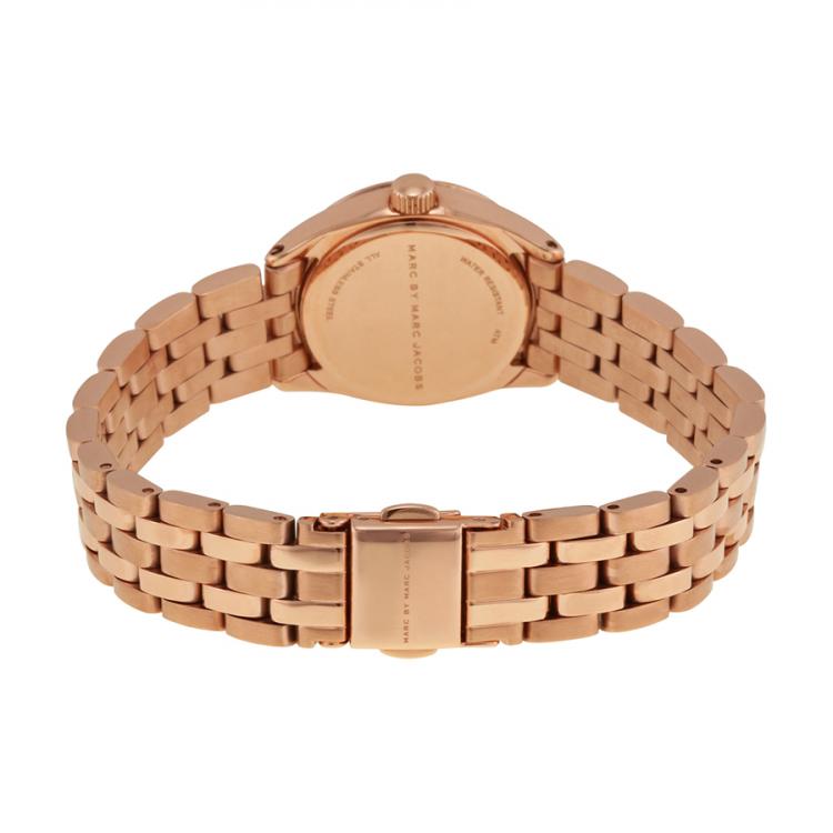 Pre Owned Marc by Marc Jacobs Rose Gold Gold-Plated Stainless Steel MBM3377 Women's Wristwatch 26MM