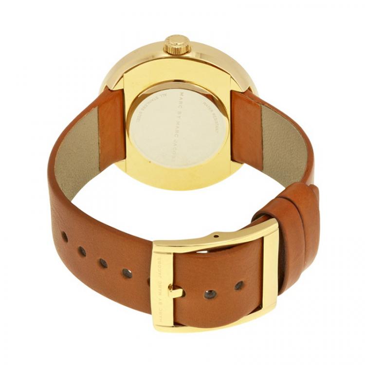 Pre Owned Marc by Marc Jacobs White Gold-Plated Stainless Steel MBM1362 Women's Wristwatch 36MM