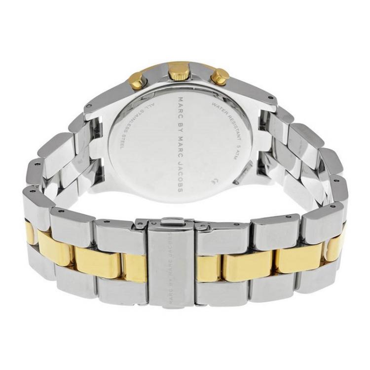 Pre Owned Marc by Marc Jacobs Silver Gold & Silver-Plated Stainless Steel MBM3197 Women's Wristwatch 40MM 