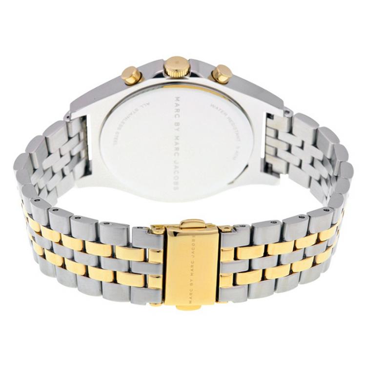 Pre Owned Marc by Marc Jacobs White Two-Tone Stainless Steel MBM3381 Women's Wristwatch 38MM