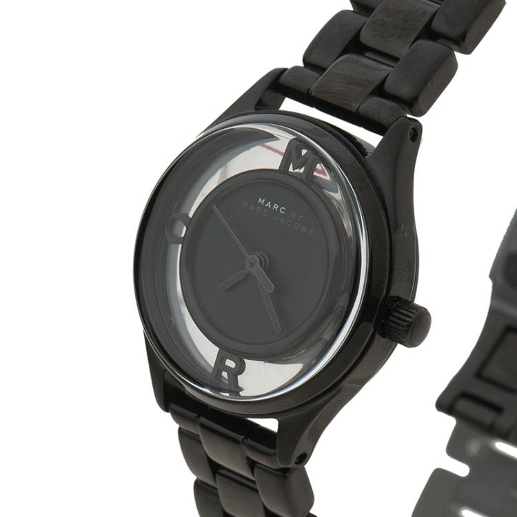 Pre Owned Marc By Marc Jacobs Black Stainless Steel MBM3419 Women's Wristwatch 25MM