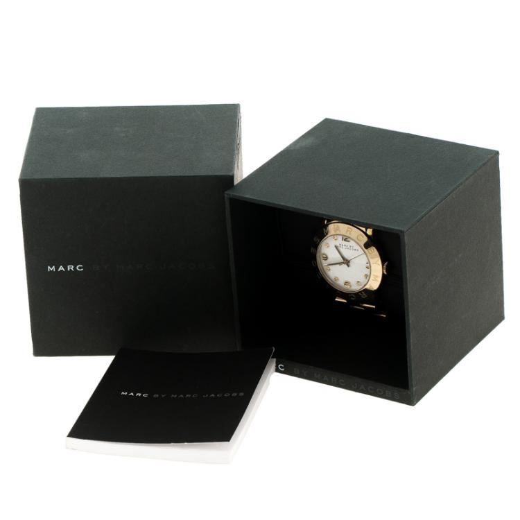 Pre Owned Marc by Marc Jacobs White Gold Tone Stainless Steel MBM3056 Women's Wristwatch 36MM