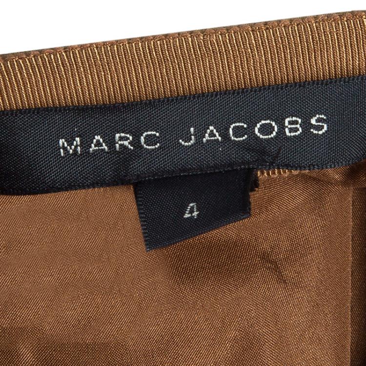 Pre Owned Marc Jacobs Tan Gathered Silk Skirt S