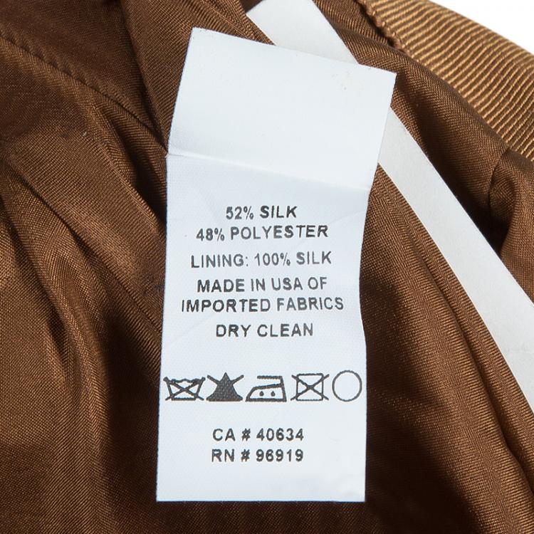 Pre Owned Marc Jacobs Tan Gathered Silk Skirt S