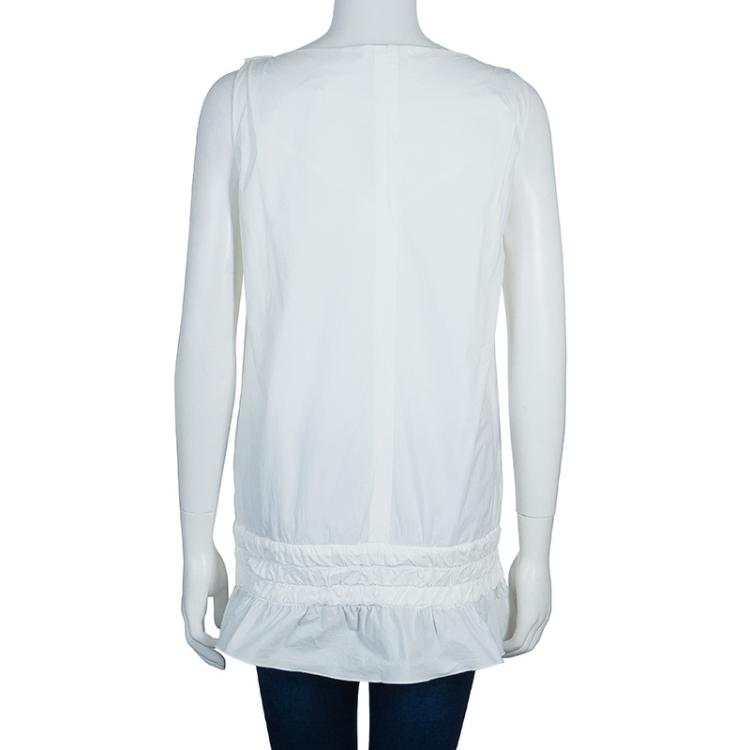 Pre Owned Marc Jacobs White Smocked Top S