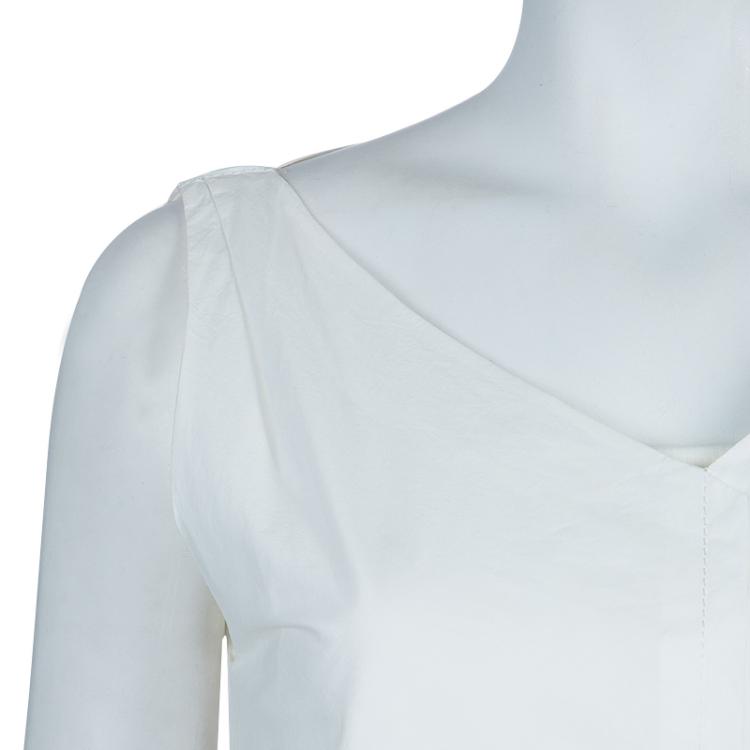 Pre Owned Marc Jacobs White Smocked Top S
