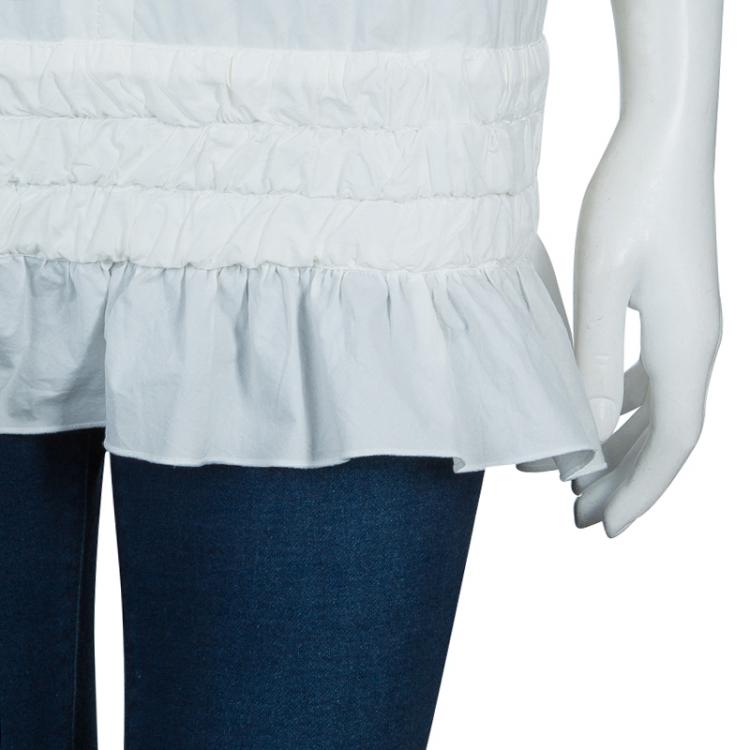 Pre Owned Marc Jacobs White Smocked Top S