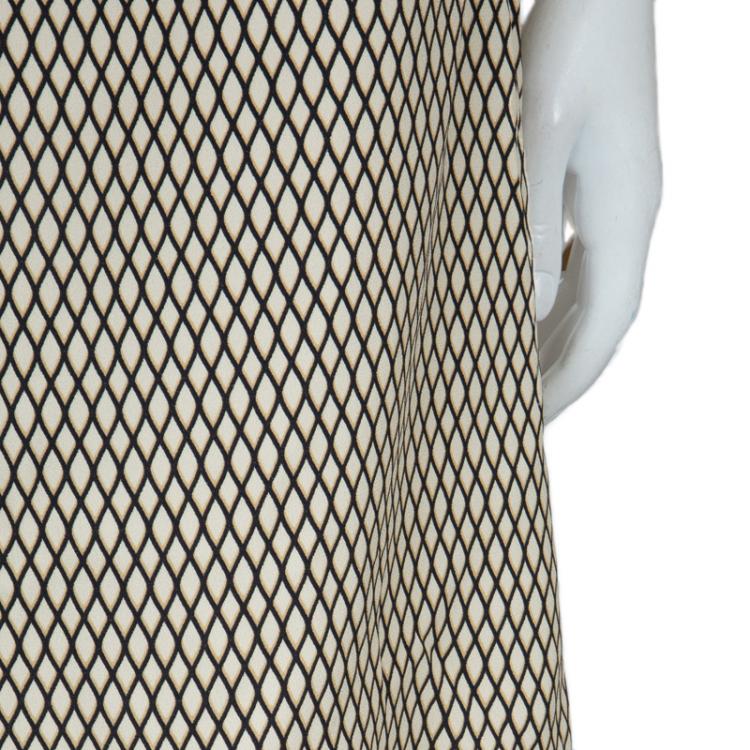 Pre Owned Marc Jacobs Cream Patterned A-Line Skirt M