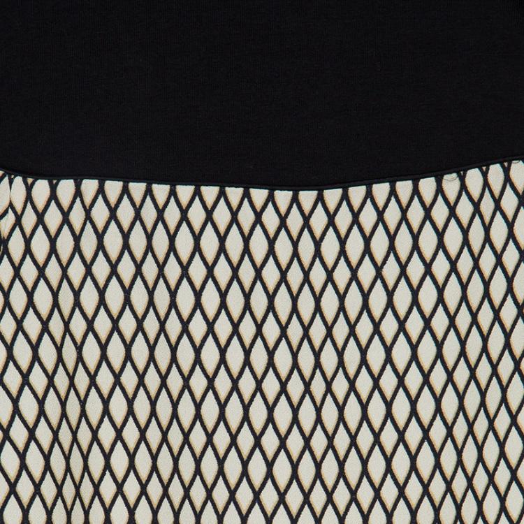 Pre Owned Marc Jacobs Cream Patterned A-Line Skirt M