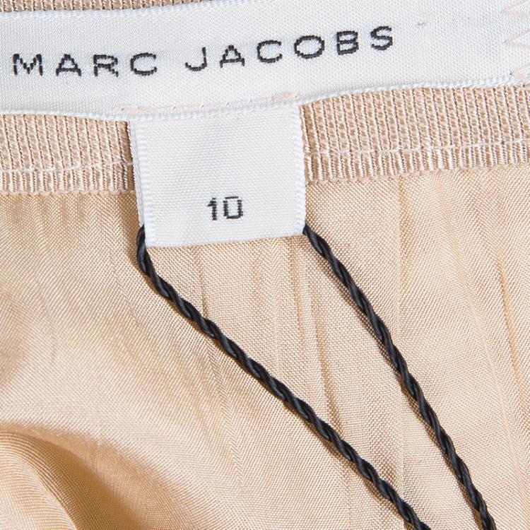 Pre Owned Marc Jacobs Peach Striped Skirt L