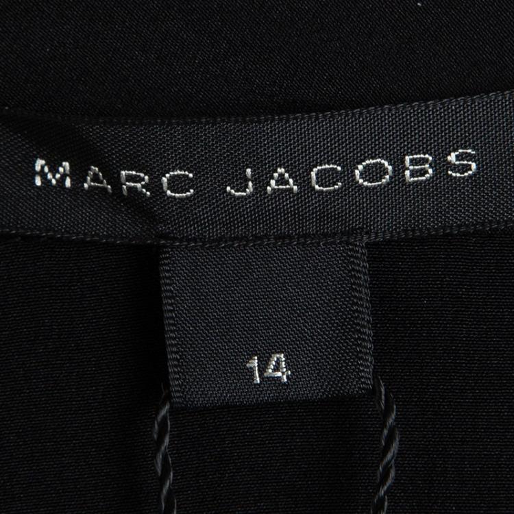 Pre Owned Marc Jacobs Black Silk Long Sleeve Blouse L