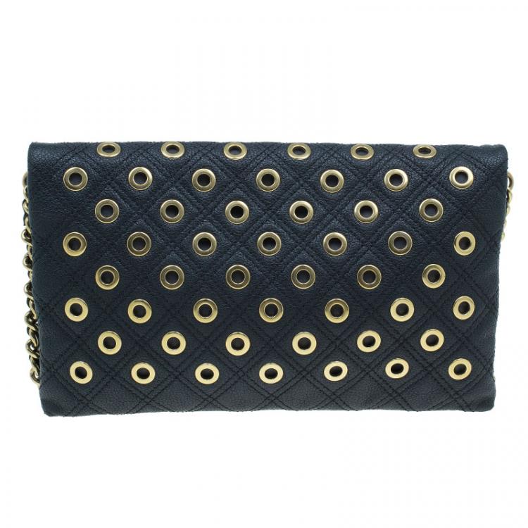 مملوكة مسبقًا Marc Jacobs Black Leather Sandy Eyelets Shoulder Bag