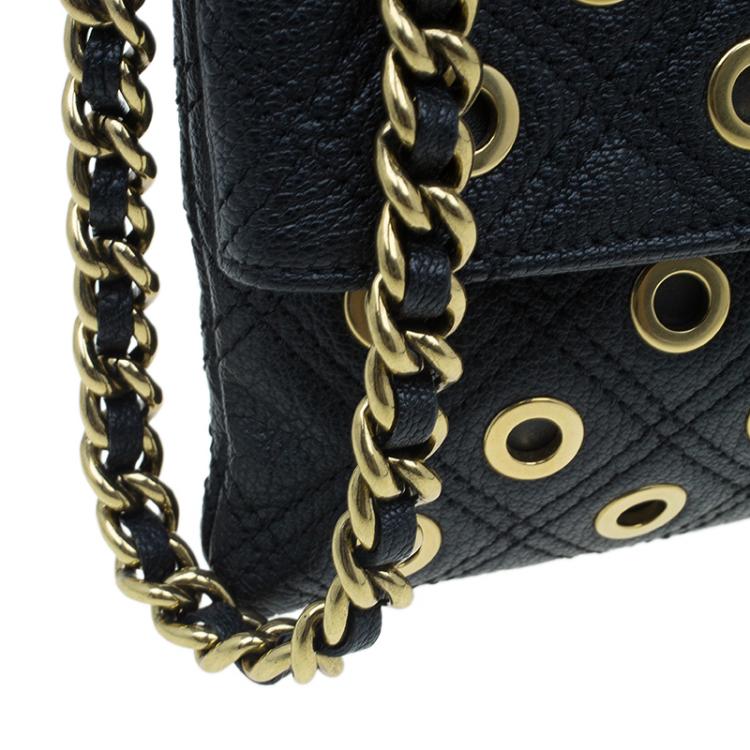 مملوكة مسبقًا Marc Jacobs Black Leather Sandy Eyelets Shoulder Bag