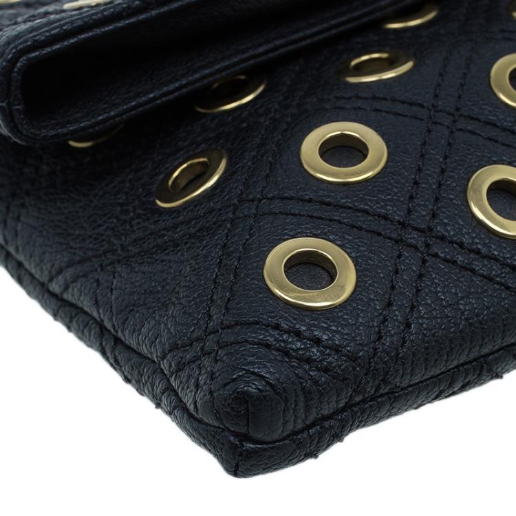 مملوكة مسبقًا Marc Jacobs Black Leather Sandy Eyelets Shoulder Bag