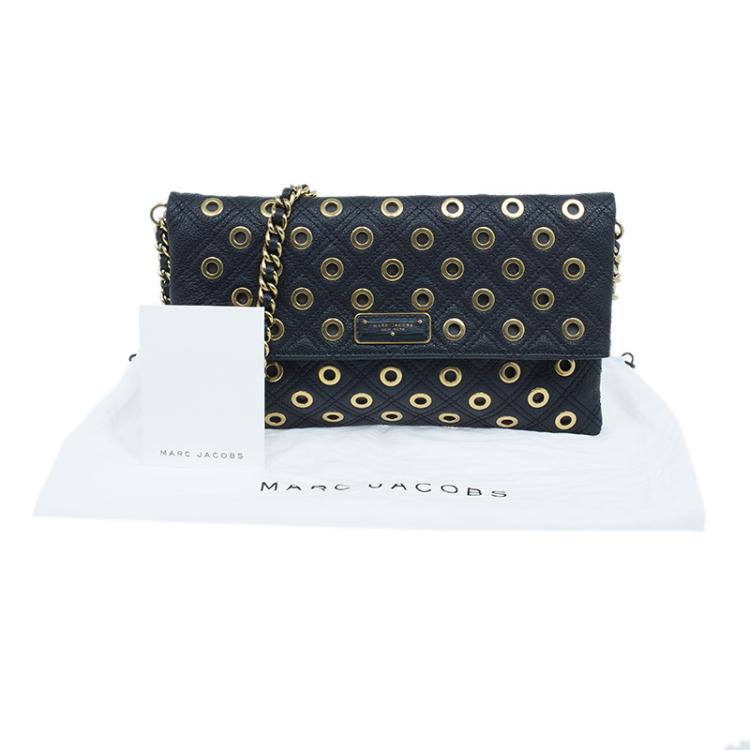 مملوكة مسبقًا Marc Jacobs Black Leather Sandy Eyelets Shoulder Bag