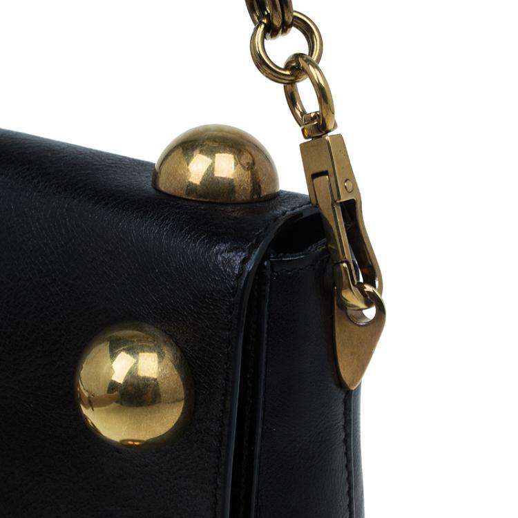 Pre Owned Marc Jacobs Black Leather Small Studded Gotham Shoulder Bag