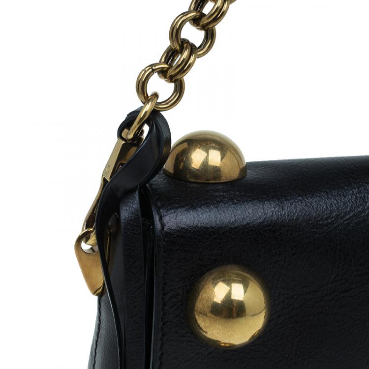 Pre Owned Marc Jacobs Black Leather Small Studded Gotham Shoulder Bag