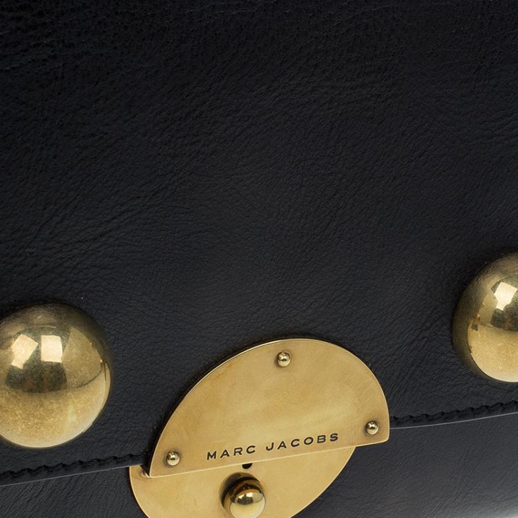 Pre Owned Marc Jacobs Black Leather Small Studded Gotham Shoulder Bag