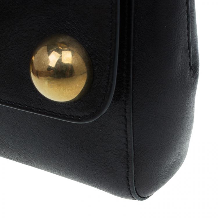 Pre Owned Marc Jacobs Black Leather Small Studded Gotham Shoulder Bag