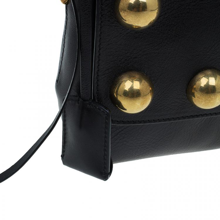 Pre Owned Marc Jacobs Black Leather Small Studded Gotham Shoulder Bag