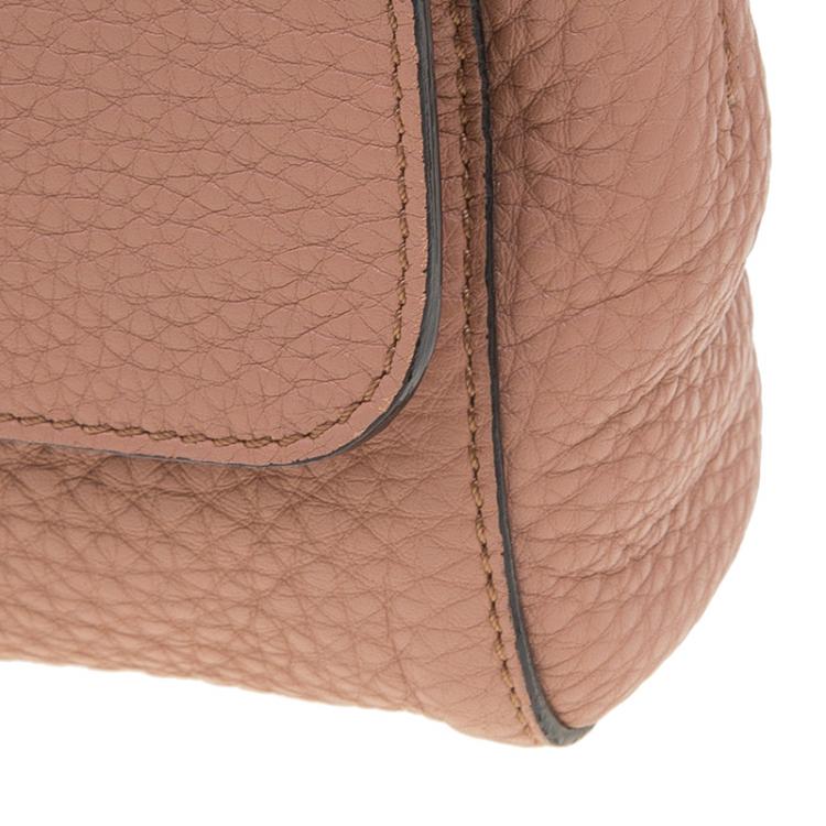 Pre Owned Marc Jacobs Vintage Rose Pebbled Leather Small Big Apple Gotham Shoulder Bag