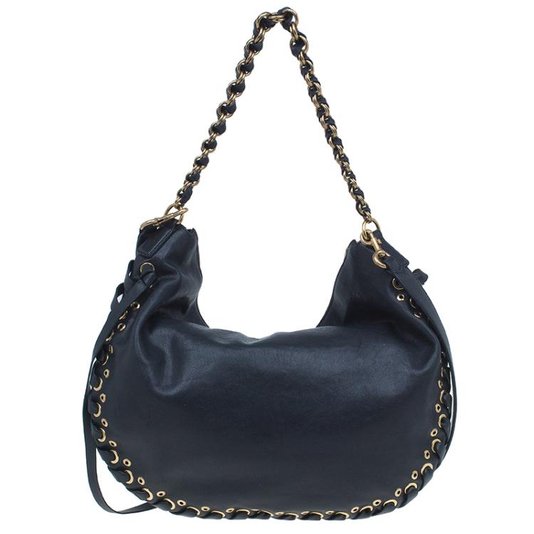 مملوكة مسبقًا Marc Jacobs Black Leather Laces Nomad Hobo