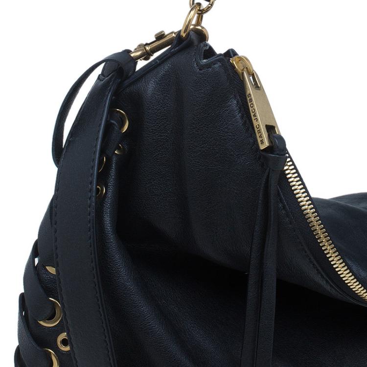 مملوكة مسبقًا Marc Jacobs Black Leather Laces Nomad Hobo