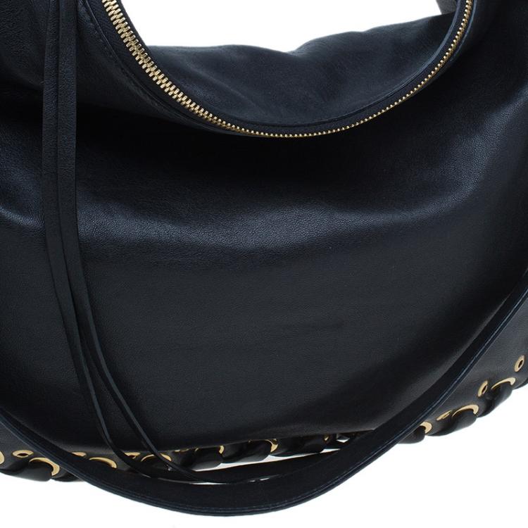 مملوكة مسبقًا Marc Jacobs Black Leather Laces Nomad Hobo