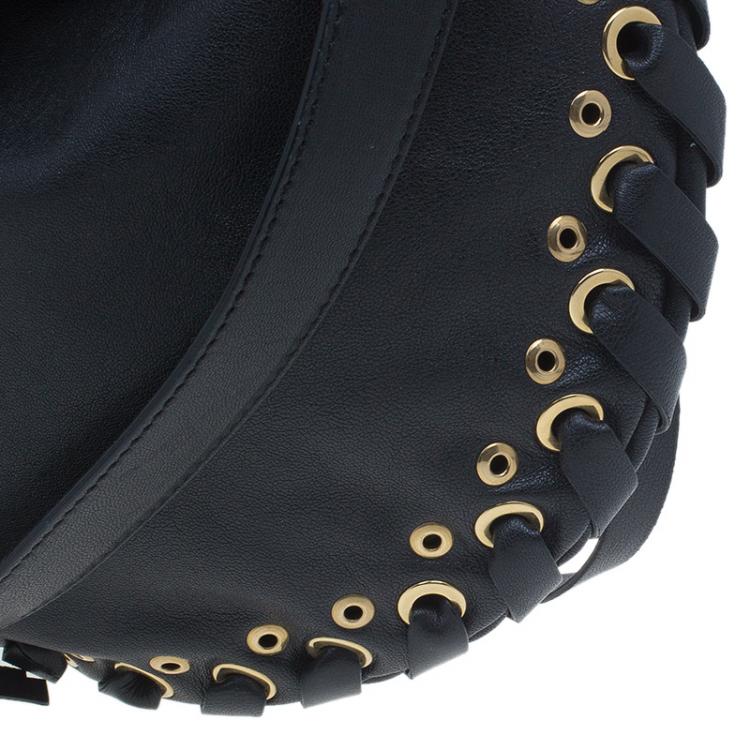 مملوكة مسبقًا Marc Jacobs Black Leather Laces Nomad Hobo