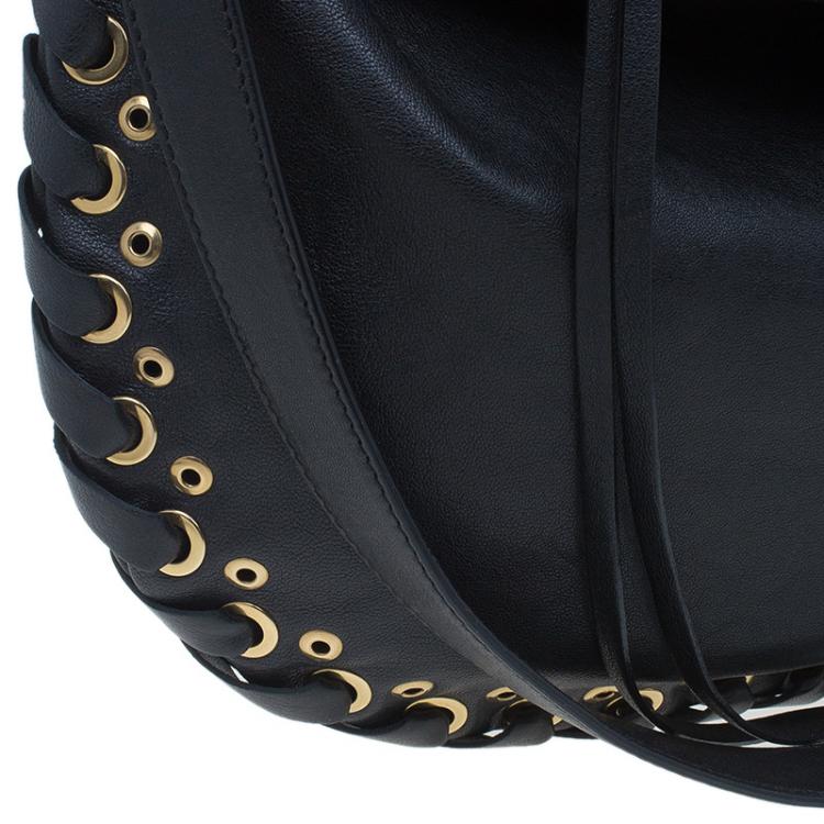 مملوكة مسبقًا Marc Jacobs Black Leather Laces Nomad Hobo