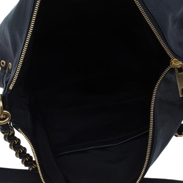 مملوكة مسبقًا Marc Jacobs Black Leather Laces Nomad Hobo