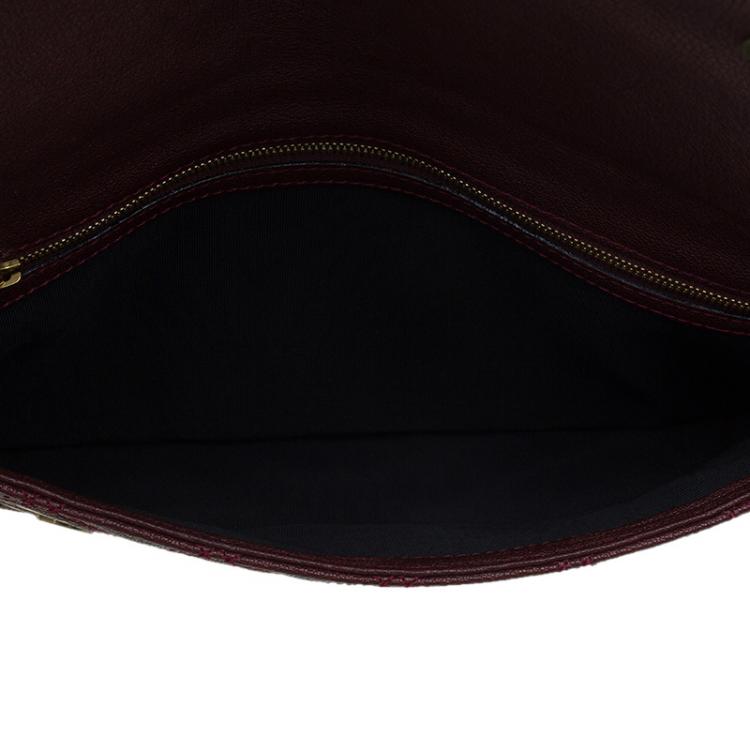 Pre Owned Marc Jacobs Burgundy Leather Sandy Eyelets Shoulder Bag
