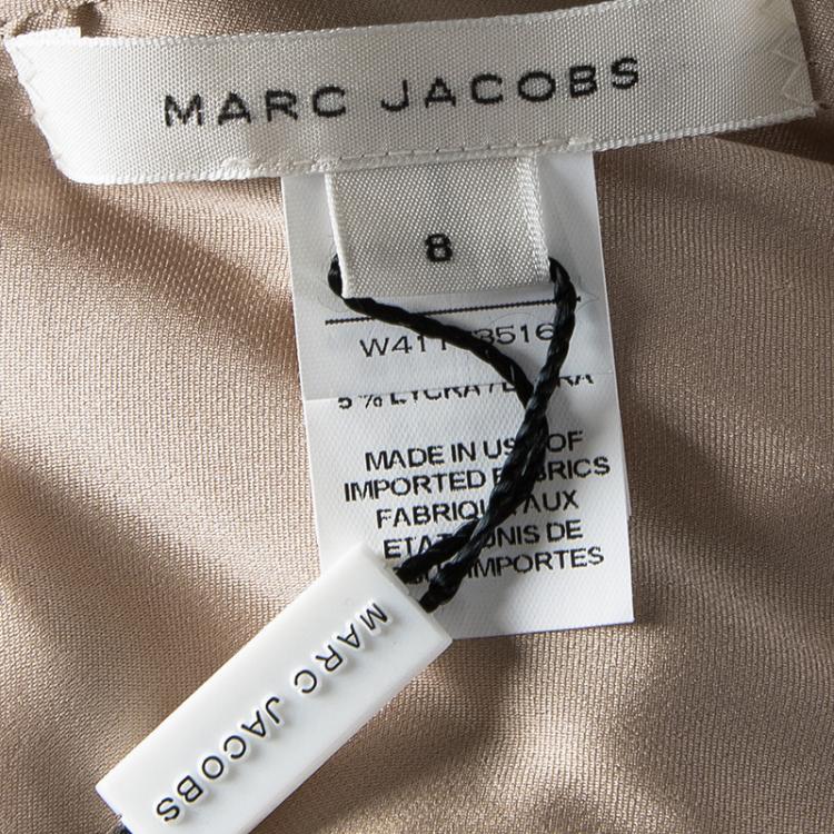 Pre Owned Marc Jacobs Multicolor Striped Silk Knit One Shoulder Belted Dress M